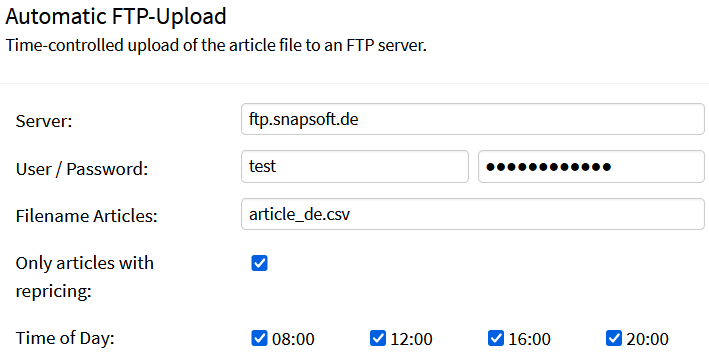 Automatic FTP-Upload