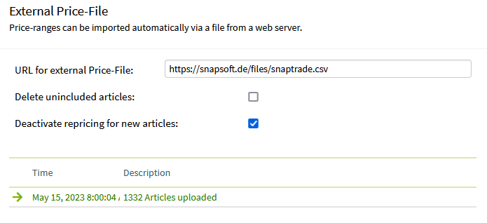 External price-file