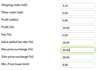 Price calculation